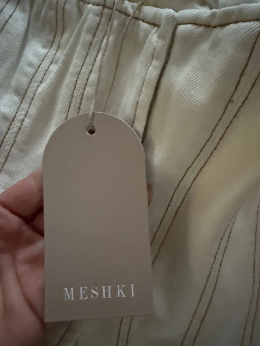 Meshki Cream Square-Neck Corset Crop Top - Picture 2 of 3